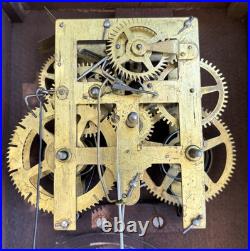 Antique C 1860 American Clock Co LION HEAD Iron Front Mantle Clock SEE VIDEO