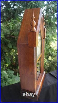 Antique C 1870 New Haven Rosewood Finish Steeple Mantle Clock SEE VIDEO RUNS Antique C 1870 New Haven Rosewood Finish Steeple Mantle Clock SEE VIDEO RUNS