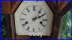 Antique C 1870 New Haven Rosewood Finish Steeple Mantle Clock SEE VIDEO RUNS Antique C 1870 New Haven Rosewood Finish Steeple Mantle Clock SEE VIDEO RUNS