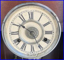Antique C 1880 New Haven Mantle Parlor Alarm Clock VIDEO UNUSUAL VERY FANCY