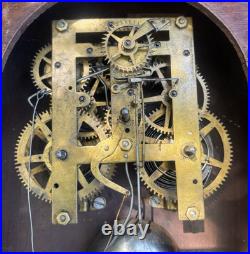 Antique C 1880 New Haven Mantle Parlor Alarm Clock VIDEO UNUSUAL VERY FANCY