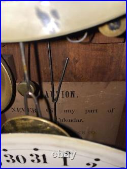 Antique C. 1880 Seth Thomas Mantle Calendar Clock Excellent working Condition