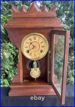 Antique C 1885 Gilbert LEOPARD Gingerbread Mantle Parlor Clock VIDEO FANCY Antique C 1885 Gilbert LEOPARD Gingerbread Mantle Parlor Clock VIDEO FANCY