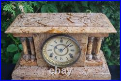 Antique C 1905 Seth Thomas Mexican Onxy Adamantine Mantle Clock ALL ORIGINAL
