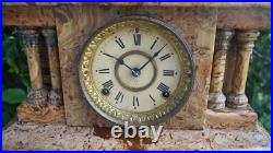 Antique C 1905 Seth Thomas Mexican Onxy Adamantine Mantle Clock ALL ORIGINAL