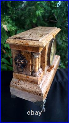 Antique C 1905 Seth Thomas Mexican Onxy Adamantine Mantle Clock ALL ORIGINAL