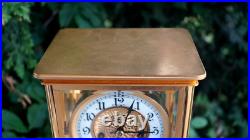 Antique C 1905 Waterbury TOULON Crystal Regulator Mantle Clock VIDEO BEAUTY Antique C 1905 Waterbury TOULON Crystal Regulator Mantle Clock VIDEO BEAUTY