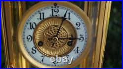 Antique C 1905 Waterbury TOULON Crystal Regulator Mantle Clock VIDEO BEAUTY Antique C 1905 Waterbury TOULON Crystal Regulator Mantle Clock VIDEO BEAUTY