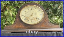 Antique C 1910s Gilbert Tambour Mantle Clock RUNS GOOD VIDEO BRASS HANDS Antique C 1910s Gilbert Tambour Mantle Clock RUNS GOOD VIDEO BRASS HANDS