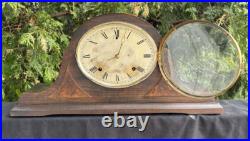 Antique C 1910s Gilbert Tambour Mantle Clock RUNS GOOD VIDEO BRASS HANDS Antique C 1910s Gilbert Tambour Mantle Clock RUNS GOOD VIDEO BRASS HANDS