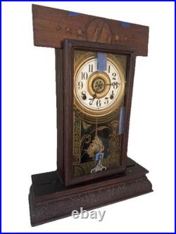 Antique C 1912 Waterbury FESTUS Mantle Clock & ALARM ALL ORIGINAL -with Key