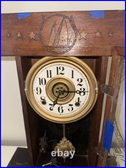 Antique C 1912 Waterbury FESTUS Mantle Clock & ALARM ALL ORIGINAL -with Key