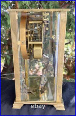 Antique C 1913 Seth Thomas EMPIRE #306 Crystal Regulator Clock RUNS GOOD VIDEO