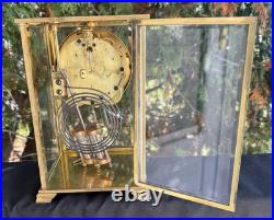 Antique C 1913 Seth Thomas EMPIRE #306 Crystal Regulator Clock RUNS GOOD VIDEO