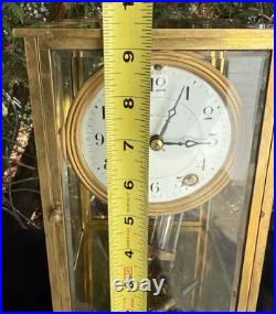 Antique C 1913 Seth Thomas EMPIRE #306 Crystal Regulator Clock RUNS GOOD VIDEO