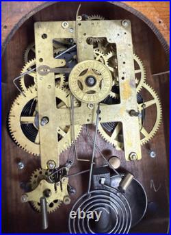 Antique C 1932 Sessions Gable #3 Cabinet Mantle Clock With ALARM SEE VIDEO