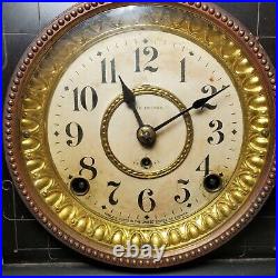 Antique Circa 1895 Seth Thomas Adamantine Faux Marble Mantle Clock Keeps Time