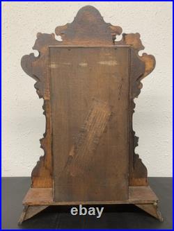 Antique Circa 1906-7 Seth Thomas Metal Series #4 Oak Parlor Clock Working