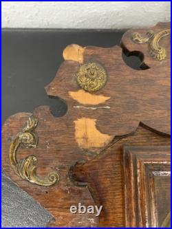 Antique Circa 1906-7 Seth Thomas Metal Series #4 Oak Parlor Clock Working