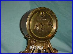 Antique Circa 1910 SETH THOMAS Long Alarm Copper Brass Shelf Mantle Clock WORKS