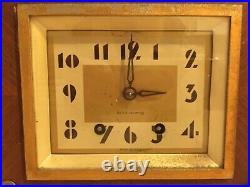 Antique Circa 1930's Seth Thomas Deco Styled Mantle Hour Strike Clock With Key
