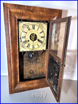 Antique Clock 1865 Seth Thomas Plymouth Connecticut with Crank Weights Rare