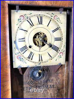 Antique Clock 1865 Seth Thomas Plymouth Connecticut with Crank Weights Rare