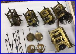 Antique Clock Movement Parts Lot Ansonia, Seth Thomas