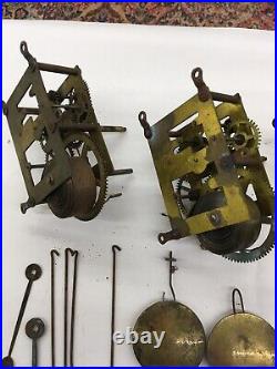 Antique Clock Movement Parts Lot Ansonia, Seth Thomas