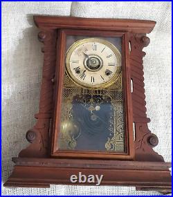 Antique Clock Seth Thomas Eight Day Wood Mantel Clock Collectible
