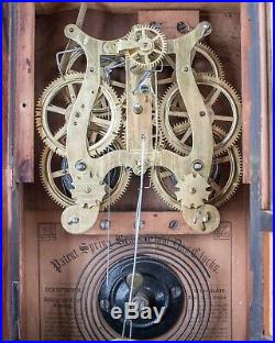 Antique Clock Seth Thomas Miniature Triple Decker Parlor Lyre Mechanical Fancy+
