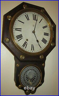Antique Early Seth Thomas Wall Regulator Clock 8-day, Time/strike
