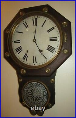 Antique Early Seth Thomas Wall Regulator Clock 8-day, Time/strike