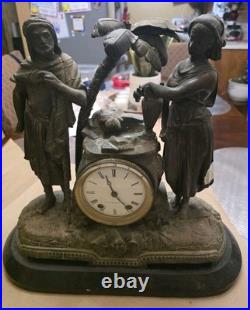 Antique Figural Seth Thomas Mantle Clock Very Beautiful Non Working Condition