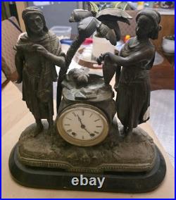 Antique Figural Seth Thomas Mantle Clock Very Beautiful Non Working Condition