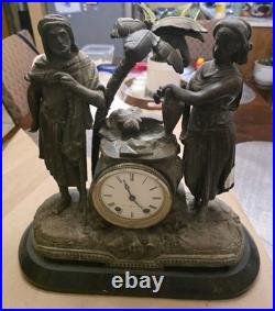 Antique Figural Seth Thomas Mantle Clock Very Beautiful Non Working Condition