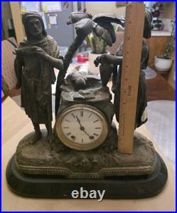 Antique Figural Seth Thomas Mantle Clock Very Beautiful Non Working Condition