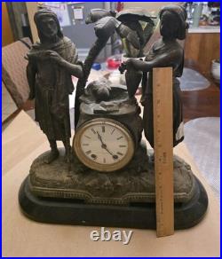 Antique Figural Seth Thomas Mantle Clock Very Beautiful Non Working Condition