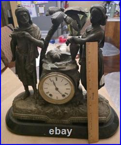 Antique Figural Seth Thomas Mantle Clock Very Beautiful Non Working Condition