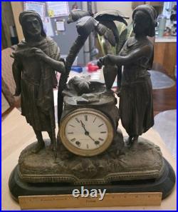 Antique Figural Seth Thomas Mantle Clock Very Beautiful Non Working Condition