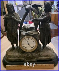Antique Figural Seth Thomas Mantle Clock Very Beautiful Non Working Condition