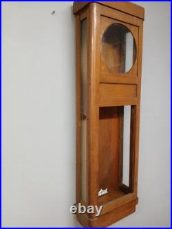 Antique German Wood Wall Weight Clock, Case Only- 35 Tall Antique German Wood Wall Weight Clock, Case Only- 35 Tall