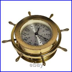 Antique Helmsman Seth Thomas Brass Marine Wall Clock E537-014 Ship Clock