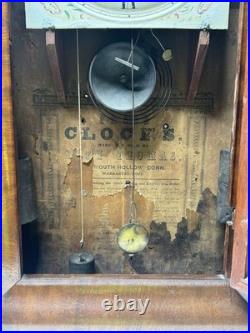 Antique Large 1840s Seth Thomas Weight Driven OG Clock With Alarm Fully Serviced