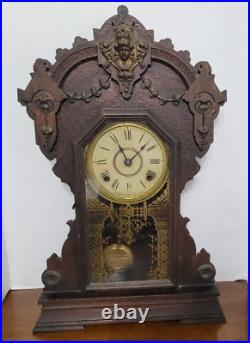 Antique Late 1800s/Early 1900s Seth Thomas Gingerbread Ornate Mantel Clock Works