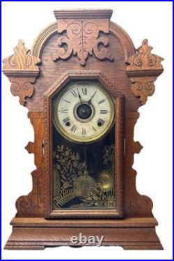 Antique Late 1800s Seth Thomas Gingerbread Kitchen Clock Fully Serviced