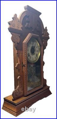 Antique Late 1800s Seth Thomas Gingerbread Kitchen Clock Fully Serviced