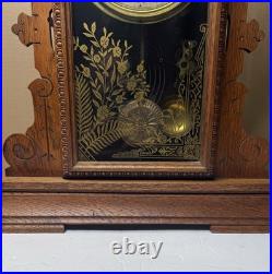 Antique Late 1800s Seth Thomas Gingerbread Kitchen Clock Fully Serviced