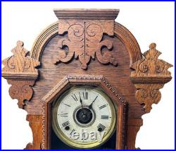 Antique Late 1800s Seth Thomas Gingerbread Kitchen Clock Fully Serviced