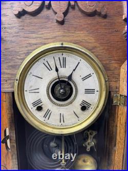 Antique Late 1800s Seth Thomas Gingerbread Kitchen Clock Fully Serviced